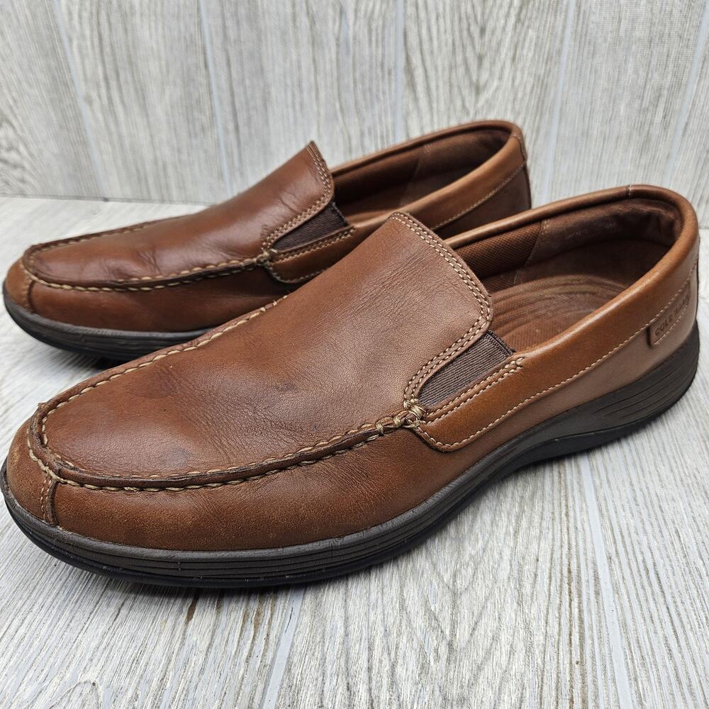 Cole Haan Shoes Mens Size 9 Brown Leather Slip On Loafers Comfort Moc Toe Casual